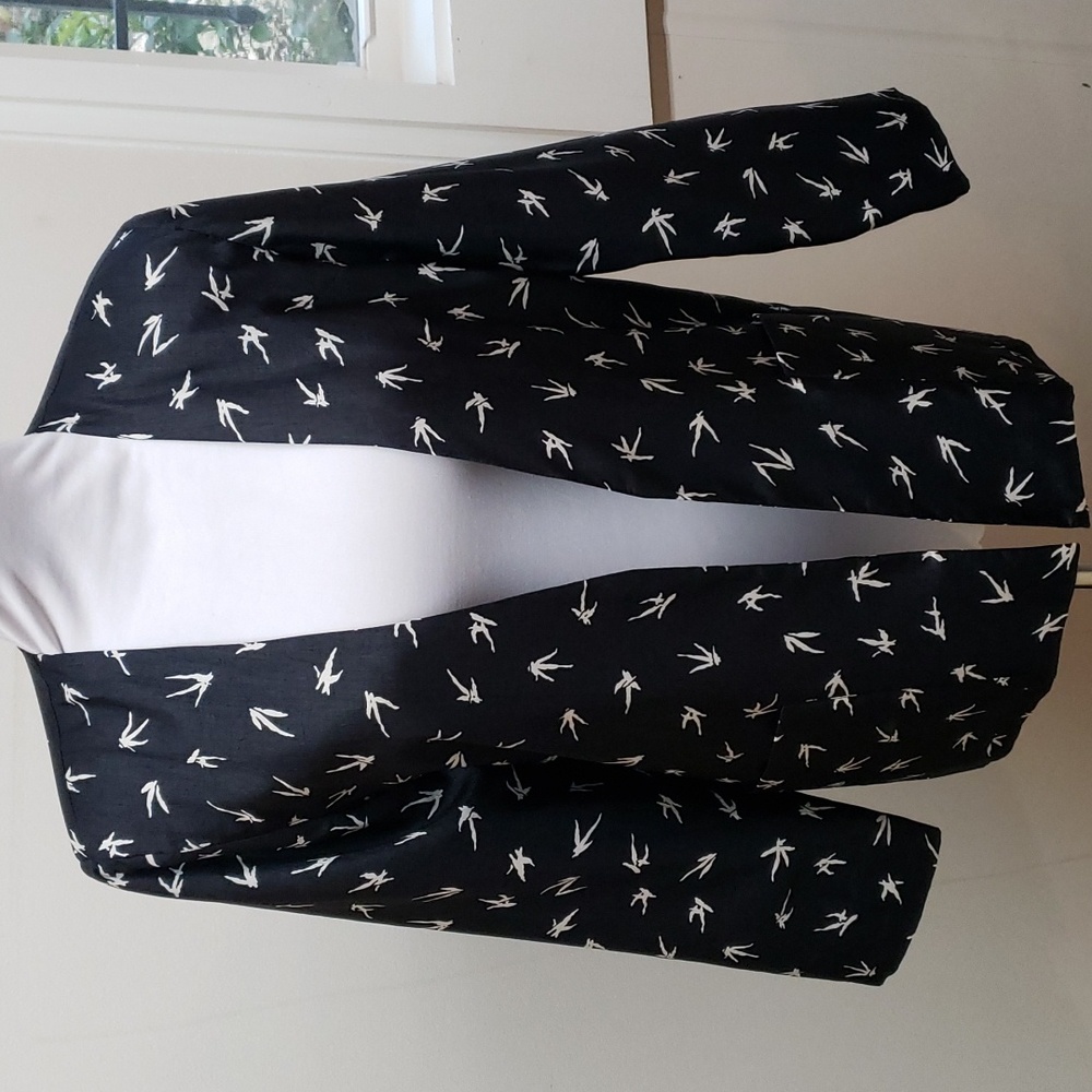 Vintage Via Sant Andrea Blue&white Blazer with shoulder Pads Size 10